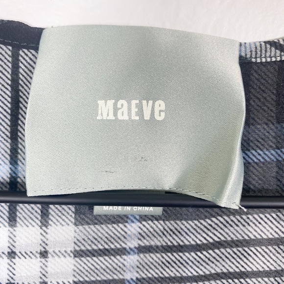 Anthropologie Maeve Plaid Sleeveless Top Wrap Layered Tank Top in Blue Size XS - Picture 4 of 7